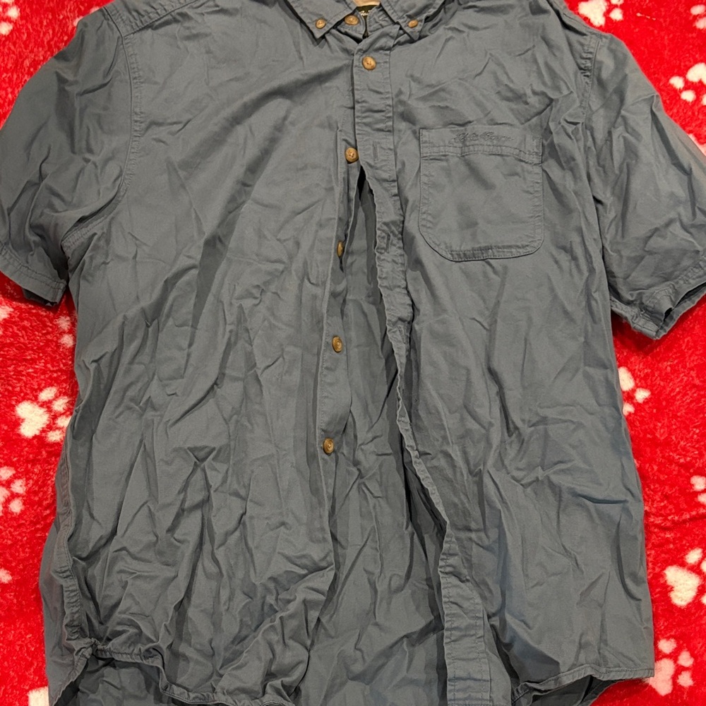 Eddie Bauer Slate Blue Casual Button Down Shirt